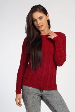 pulover tricotat rosu