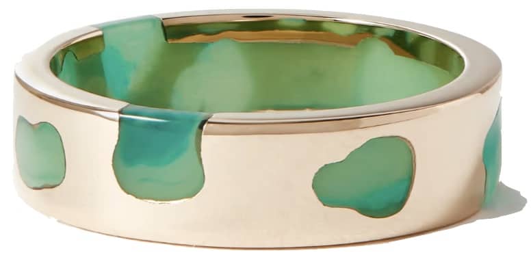 Inel din aur din rasina verde